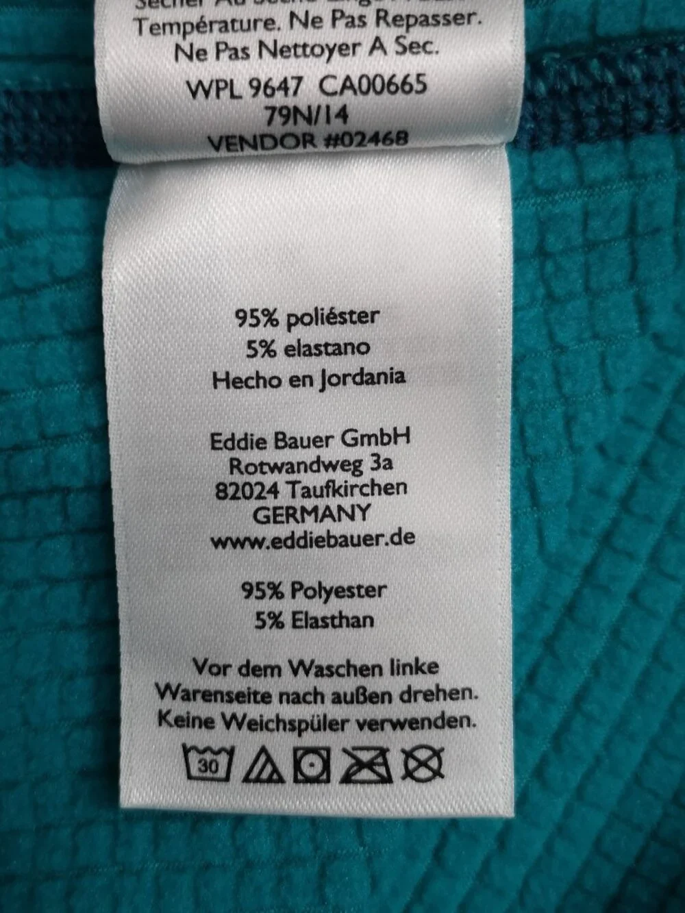 Eddie Bauer Assent Ladies Size Large Teal w/ Navy Fleece Lined Free Heat Polo - Picture 9 of 15